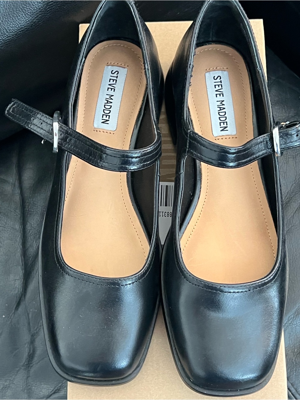 Steve Madden Black Mary Jane Flats with Strap